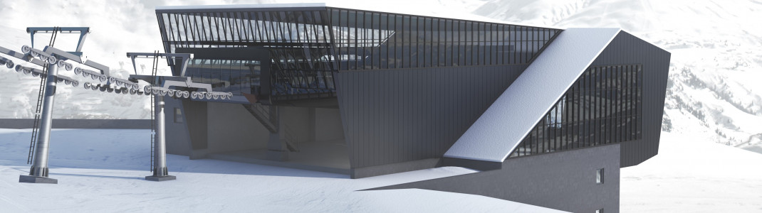Im Winter 2019/20 bereichert die neue Schindlergratbahn das Skigebiet von St. Anton am Arlberg. Hier die neue Talstation.