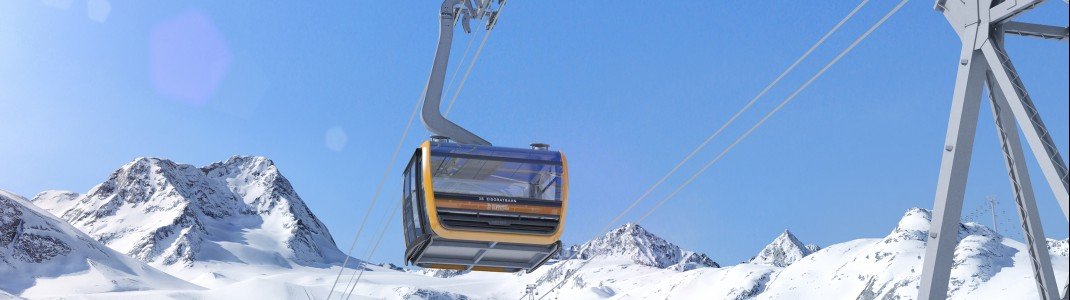 Die neue &#34;3S Eisgratbahn&#34; auf dem Stubaier Gletscher.