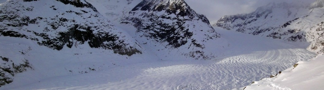 Der Aletschgletscher! Mit mehr als 20km der längste Gletscher der Alpen!