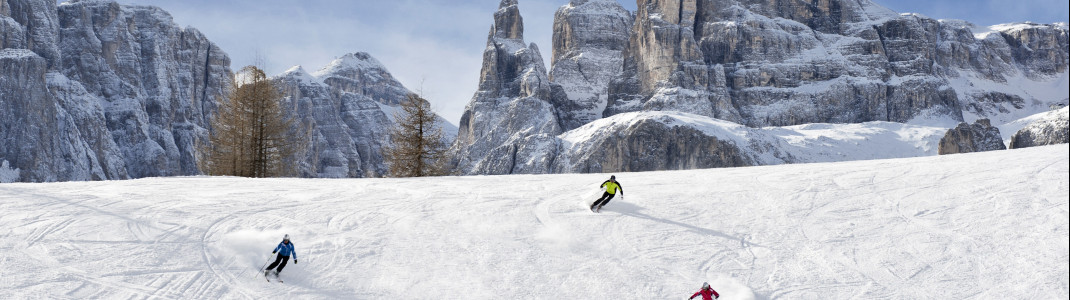 Mit über 50 roten Abfahrtskilometern finden auch Könner in Alta Badia ein großes Pistenangebot.
