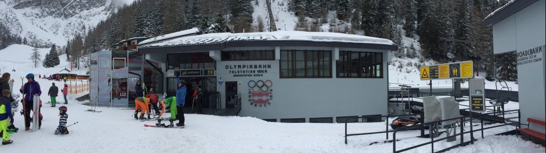 Das Café Liz befindet sich innerhalb der Olympiabahn Talstation