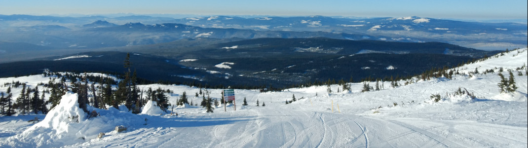 Sanfte, perfekt präparierte Pisten laden Genussskifahrer zum Sonnenskilaufen ein