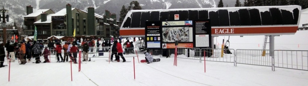 Blick auf American Eagle! Die Liftanlagen an den Hauptabfahrten in Copper Mountain sind relativ modern und komfortabel.