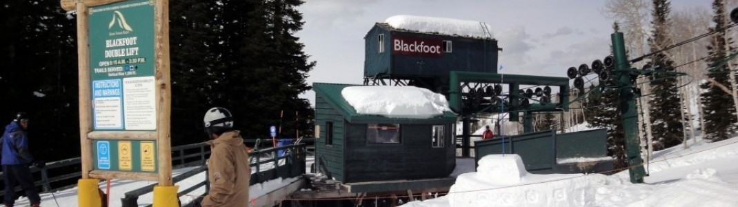 Weniger familientauglich: Die Abfahrten am relativ alten Blackfoot Sessellift!