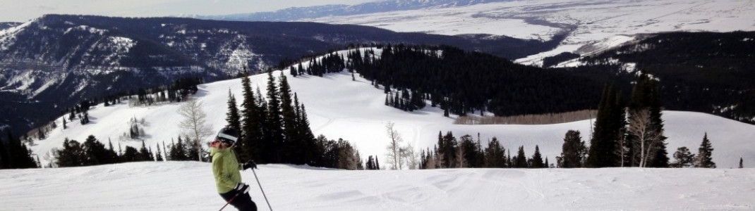 Auf der mittelschweren Piste Bird Woman am 4er Sessellift Sacajawea!