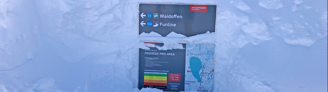 In Hochfügen gibt es eine große Freeride Area.