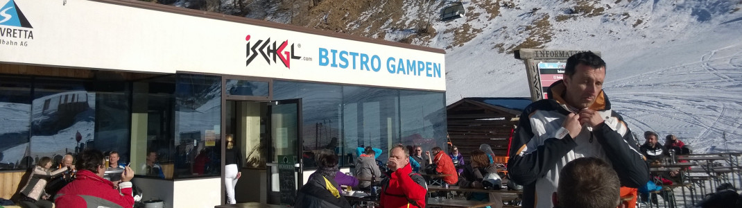 Für den Hunger zwischendurch: Das Bistro Gampen an der Talstation der Gampenbahn bietet Kantinenflair und schnelle Küche