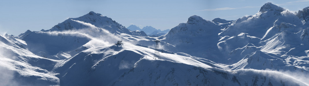 Blick auf den neuen Freeride Hotspot am Piz Val Gronda