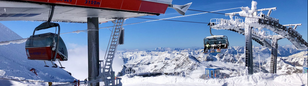 Die hohe Lage und der Gletscher machen das Skigebiet äußerst schneesicher.