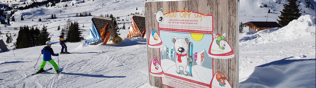 Der Bibo-Bär Familienskipark liegt an der blauen Edelweissbahn-Abfahrt.