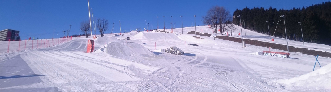 Der Funpark im Skigebiet lässt Freestyler-Herzen höher schlagen