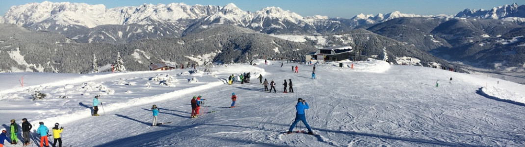 Breite Pisten und ein traumhaftes Panorama erwarten dich