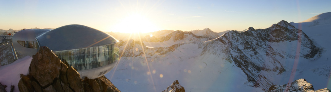 Am Pitztaler Gletscher kannst du einen traumhaften Sonnenuntergang erleben.