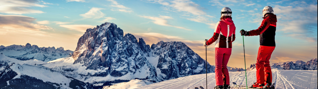 Auf der Gröden Runde geht es einmal quer durch das Skigebiet Val Gardena.
