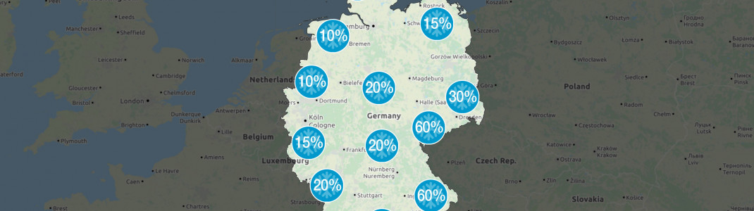 Die Chancen auf weiße Weihnachten 2017.