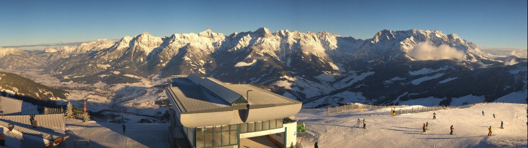 Panorama im Skigebiet Hochkönig am 27.12.2016.