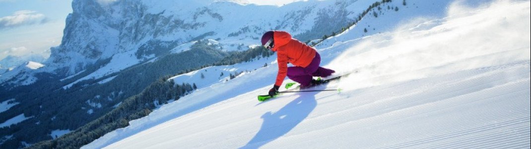 Beim Early Bird Skiing auf der Seiser Alm erwarten dich frisch präparierte und unberührte Pisten.