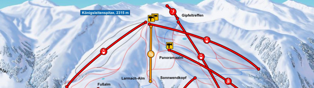 Die neue Larmach-Sesselbahn ist gelb im Pistenplan eingezeichnet.
