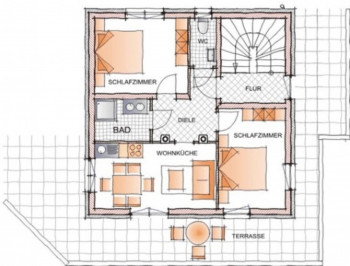 Skizze Wohnung Top3 mit großer Terrasse