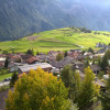 Blick von unserem Haus auf den Ort und die Kapelle