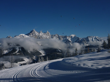 Blick vom Roßbrand auf das Dachsteinmassiv