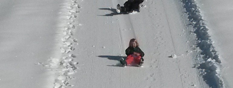Kinder auf der Rodelbahn
