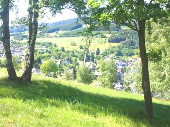 Ansicht auf Züschen vom Hackelberg