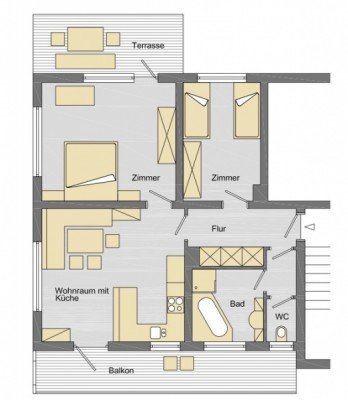Grundriss der Wohnung