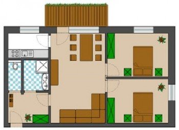 Grundriss Ferienwohnung Erdgeschoss