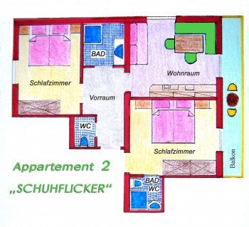 Skizze Appartement Schuhflicker