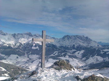 Winterlandschaft mit Blick auf den Hochkönig