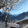 Aussicht vom Balkon auf die Winterlandschaft