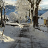 Blick den Hornweg runter von der Panorama Lodge Sonnenalm