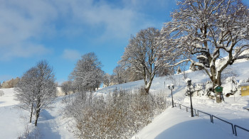 Blick zum Horn von der Panorama Lodge Sonnenalm