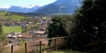 Ausblick von der Terrasse Wohnung Hahnenkamm