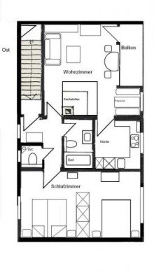 Gemütliche Ferienwohnung für 4 Personen