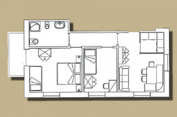 Grundriss Apartment 1. Etage