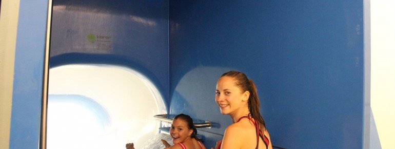 Versuchen Sie sich in unserer Wasserrutsche