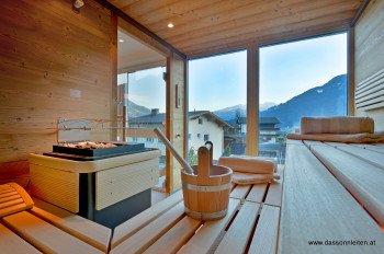 Sauna mit Panoramaaussicht im Hotel Sonnleiten