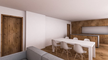 Küche und Wohnraum Appartement Rüfikopf für 4 Personen