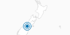 Skigebiet Roundhill Ski Area - Lake Tekapo im Mackenzie-Distrikt und Mount-Cook-Nationalpark: Position auf der Karte