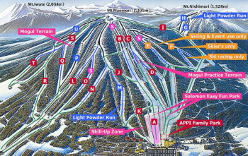 Trail map for Appi Kogen