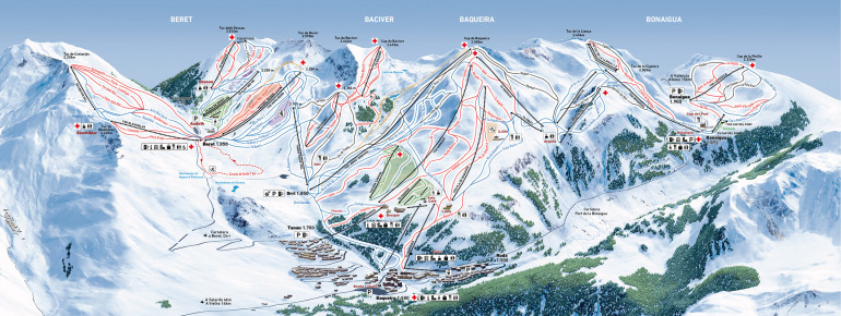 Trail map Baqueira Beret