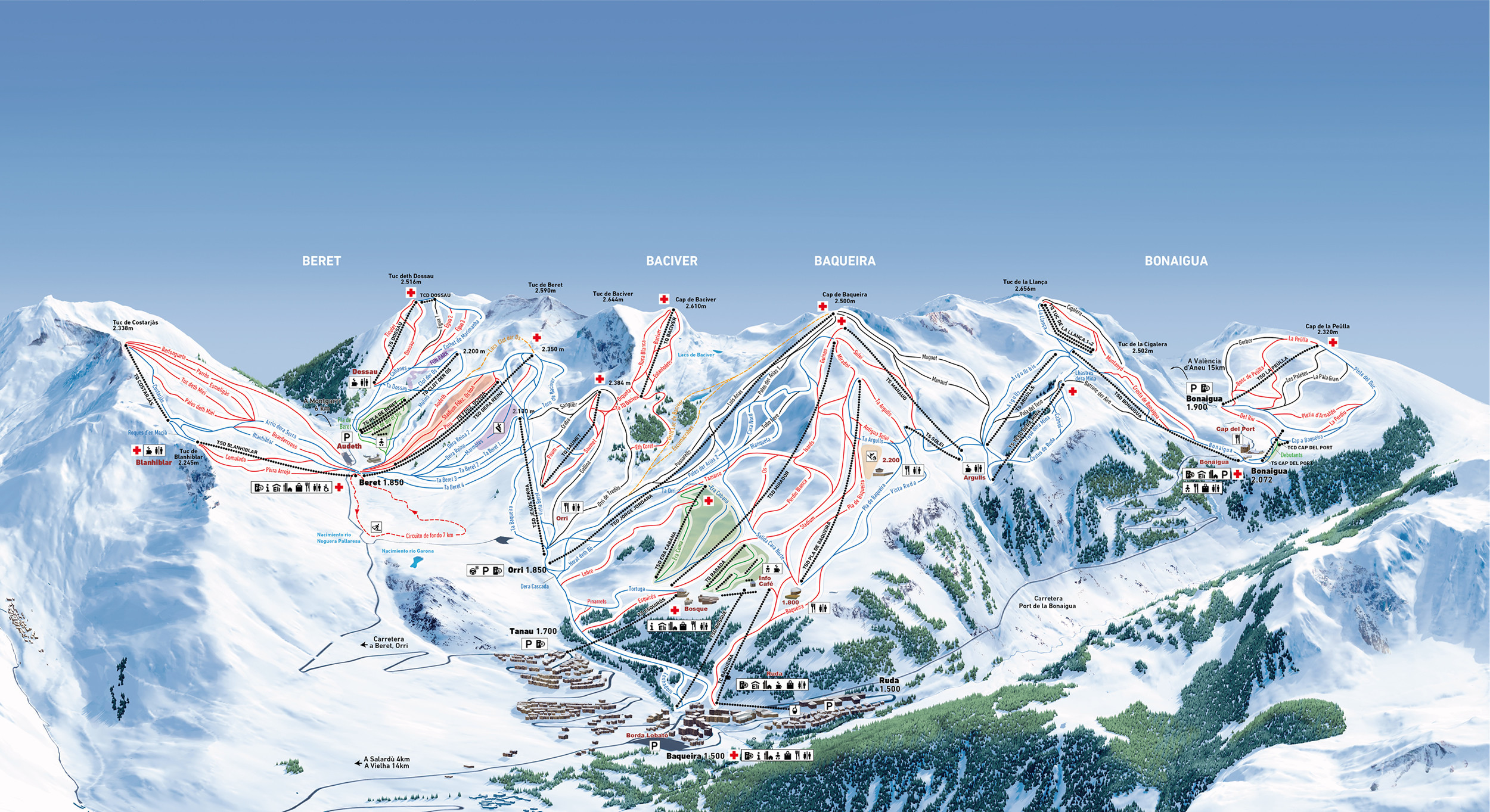 Trail map Baqueira Beret