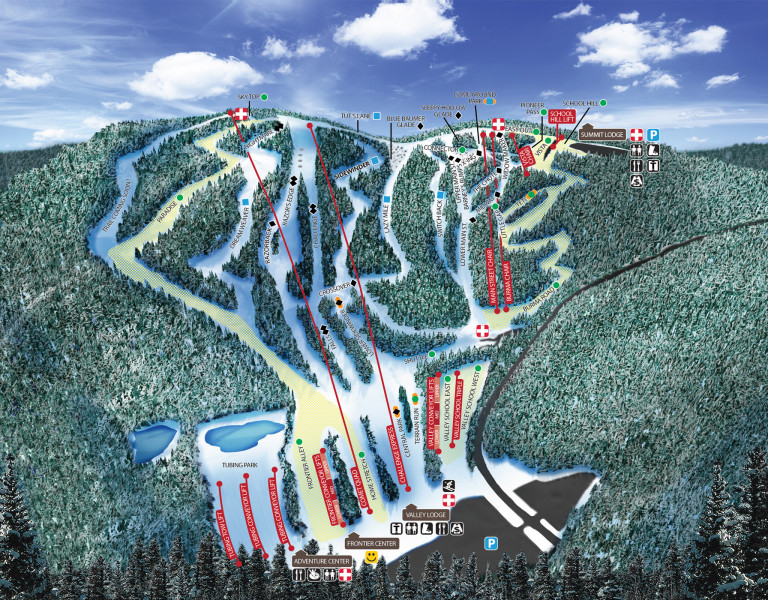 Blue Mountain Ski Area Trail Map • Piste Map • Panoramic Mountain Map