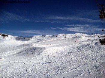 The Heavy Metal Terrain Park is located on the right hand side of the Whitestar Express and features big jumps, kickers, and rails.