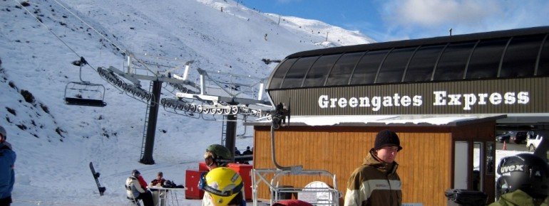Greengates Express Quad at Coronet Peak ski resort.