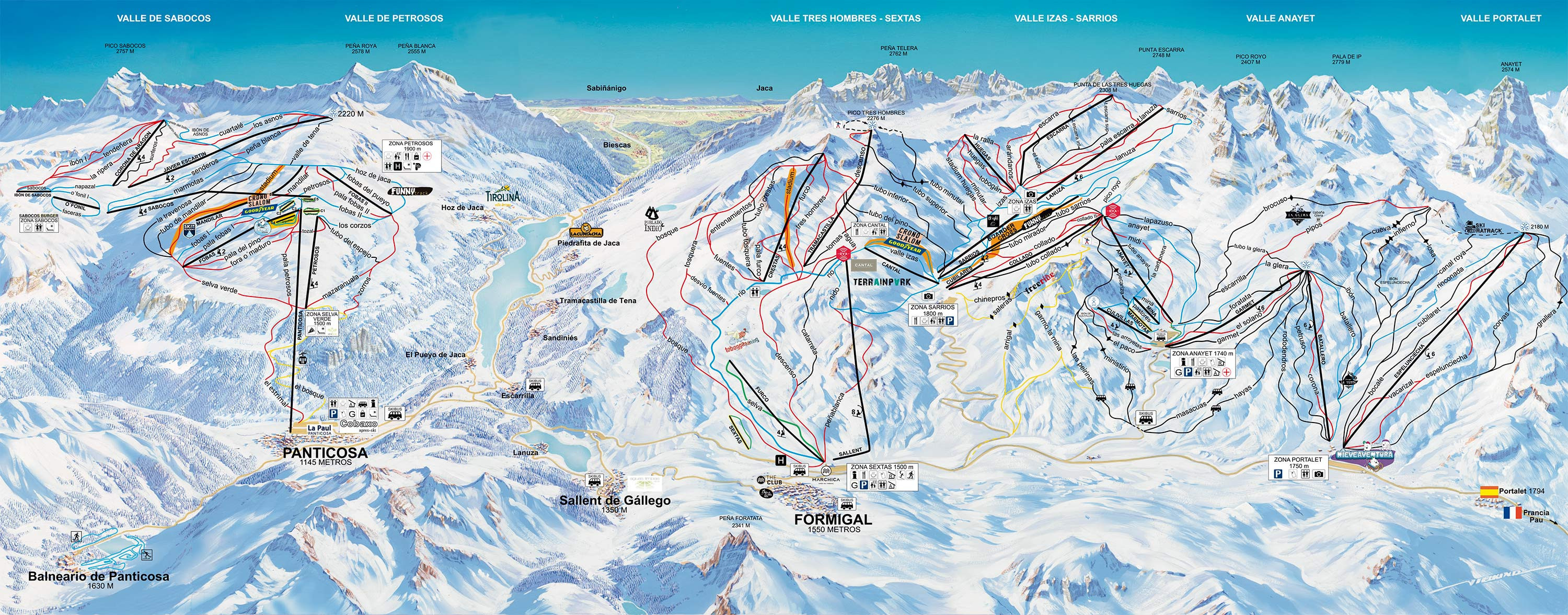 Trail map Formigal Panticosa