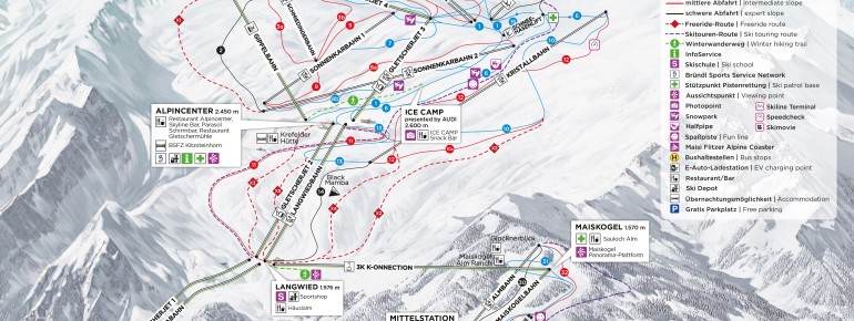 Trail Map Kitzsteinhorn - Maiskogel - Kaprun