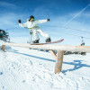The obstacles in the two snow parks The Stash and Lil'Stash are made of wood and snow.